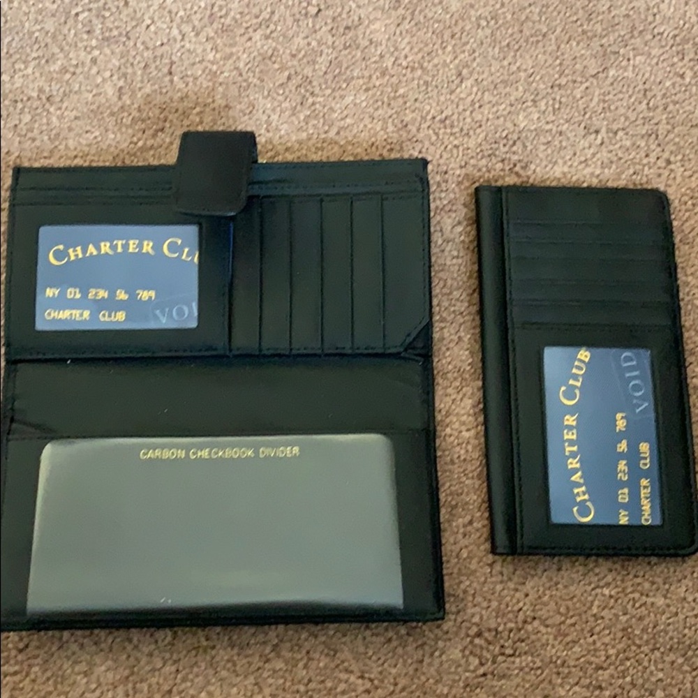 Charter club wallet with checkbook holder